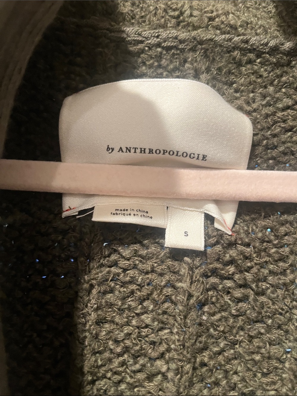 Anthropologie Olive Cable-Knit zipped Sweater - Picture 4 of 5